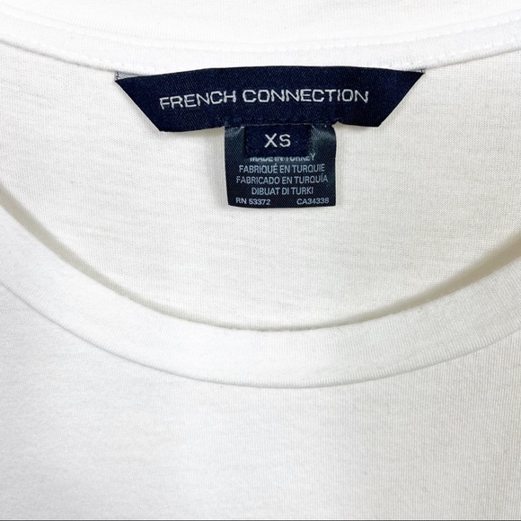 French Connection White Hopper Short Sleeve Sheer Back Modal Top Size XS - Picture 5 of 8